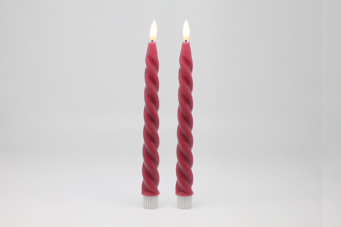 Led-kynttilä Cello kierre 24,5cm tumma roosa 2kpl