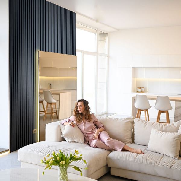 Akustiikkarimapaneeli Cello 22x600x2700mm musta 4cm rima