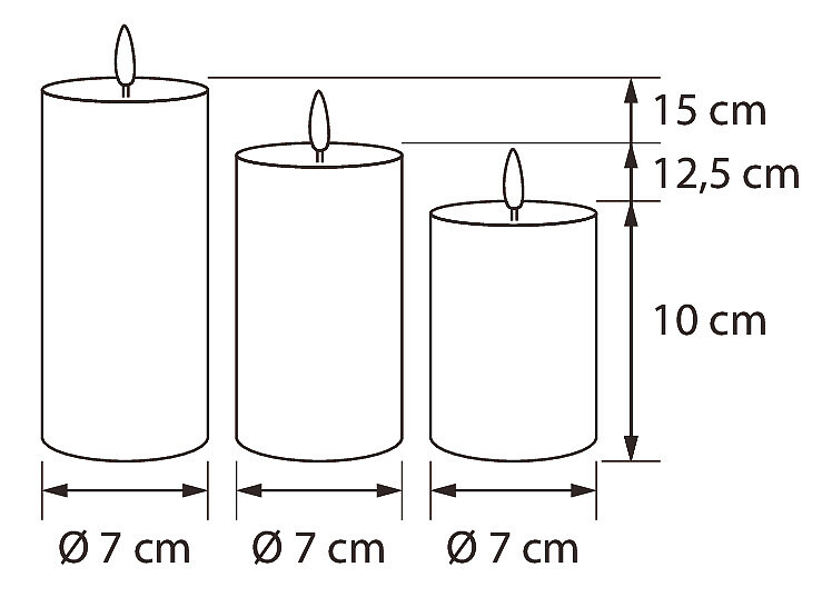 Led pöytäkynttilät Airam Saraby 3-setti valkoinen