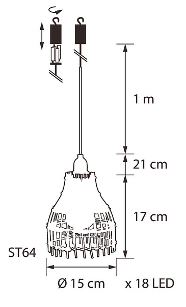 Koristelamppu Airam Caracas kaukosäätimellä