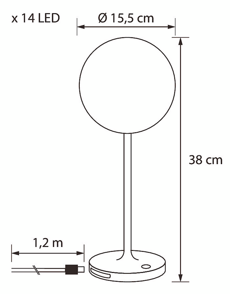 Pöytävalo Airam Harstad usb ladattava