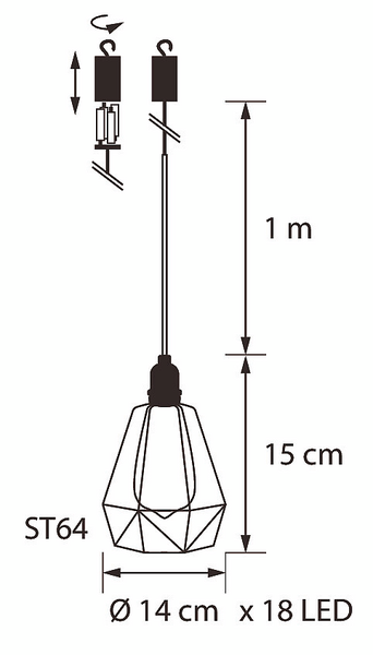 Koristelamppu Airam Hamar kaukosäätimellä
