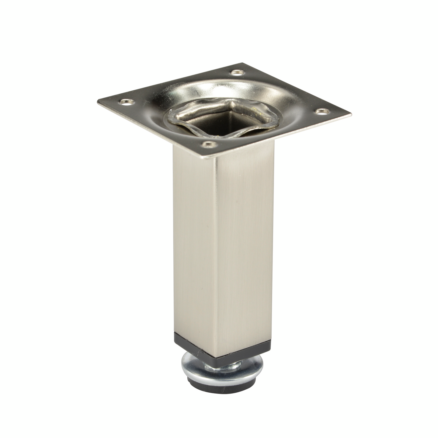 Kalustejalka PROF 25x25mm 100mm harjattu nikkeli