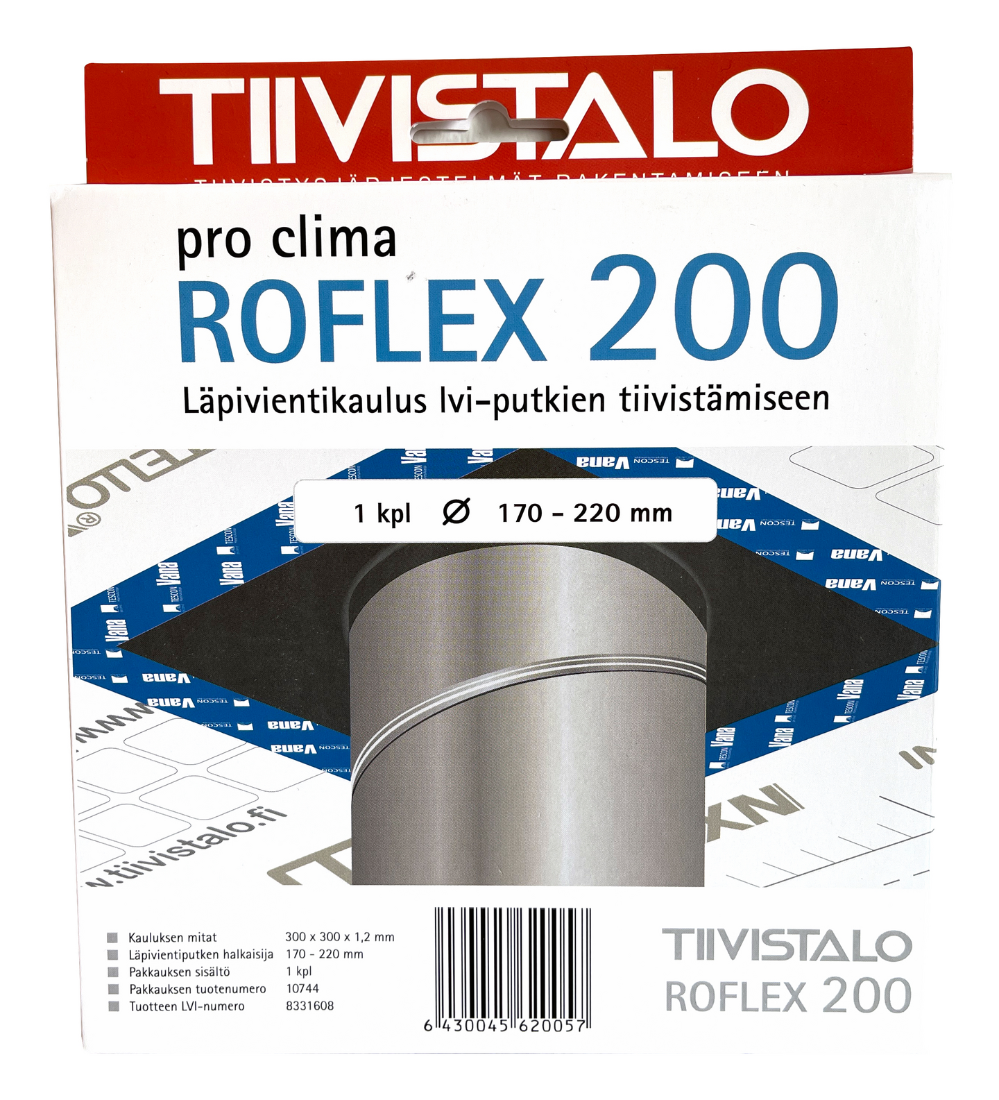 Läpivienti Roflex 200 170-220 Mm Putkelle 1kpl/ltk
