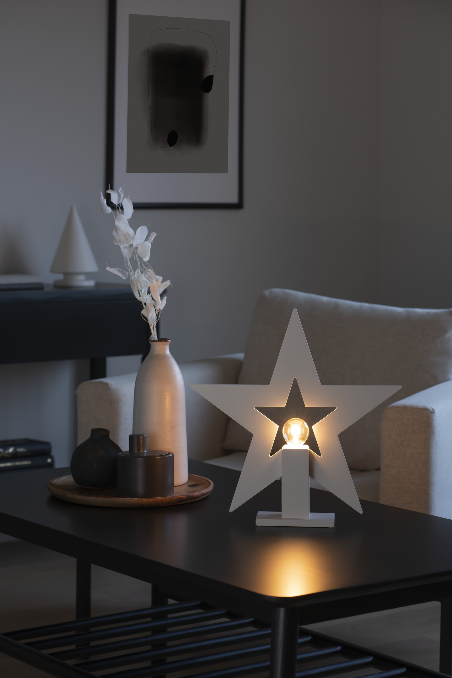 Pöytätähti Konstsmide 35X35cm puuta