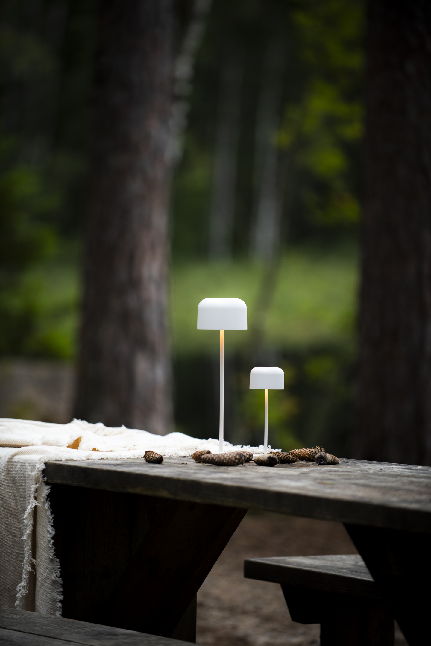 Valaisin Konstsmide Lille Mini 20cm ladattava IP54 valkoinen