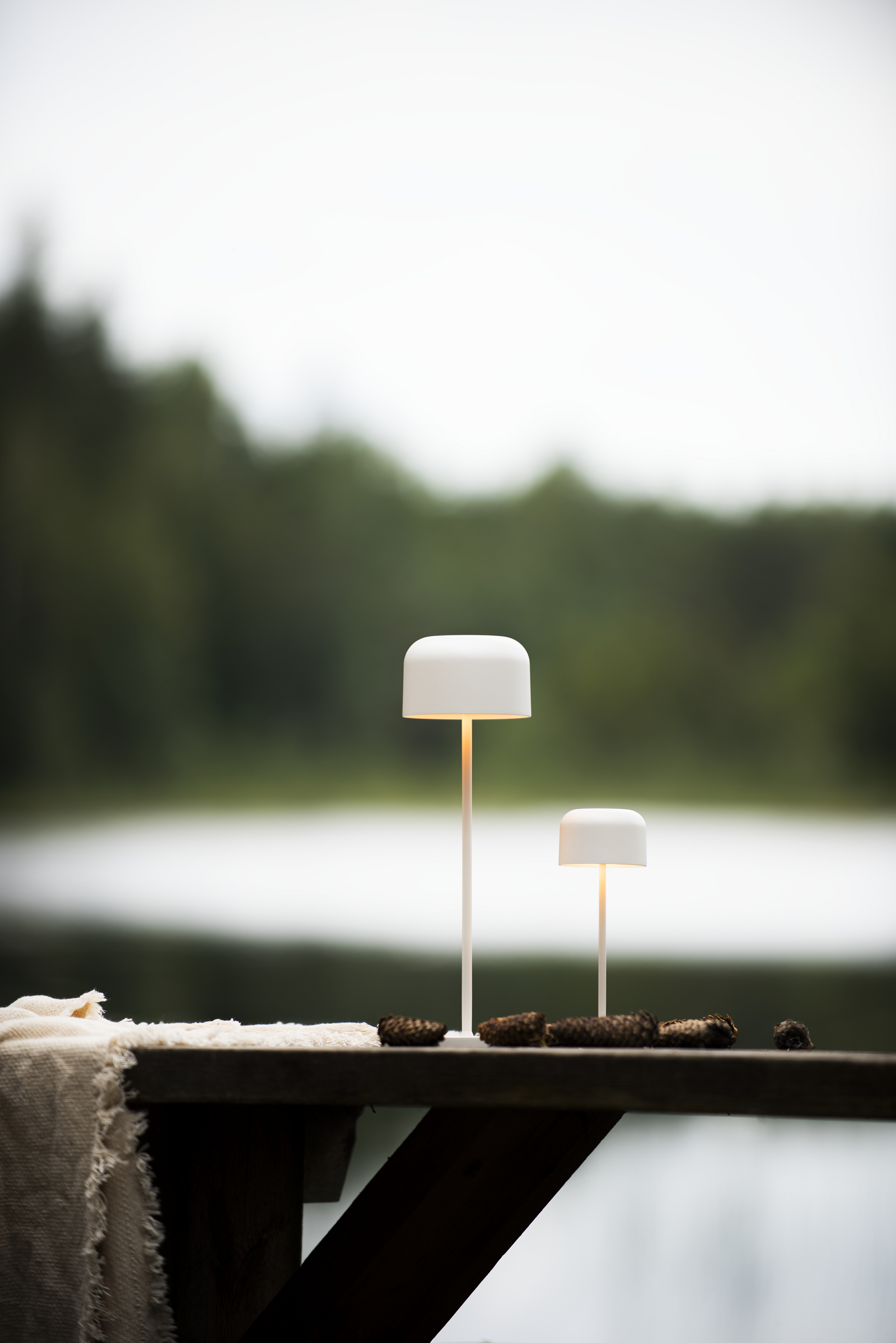 Valaisin Konstsmide Lille Mini 20cm ladattava IP54 valkoinen