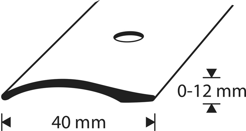 Eritasolista 40mm pronssi-anodisoitu tasoero 0-12mm sileä 1000mm