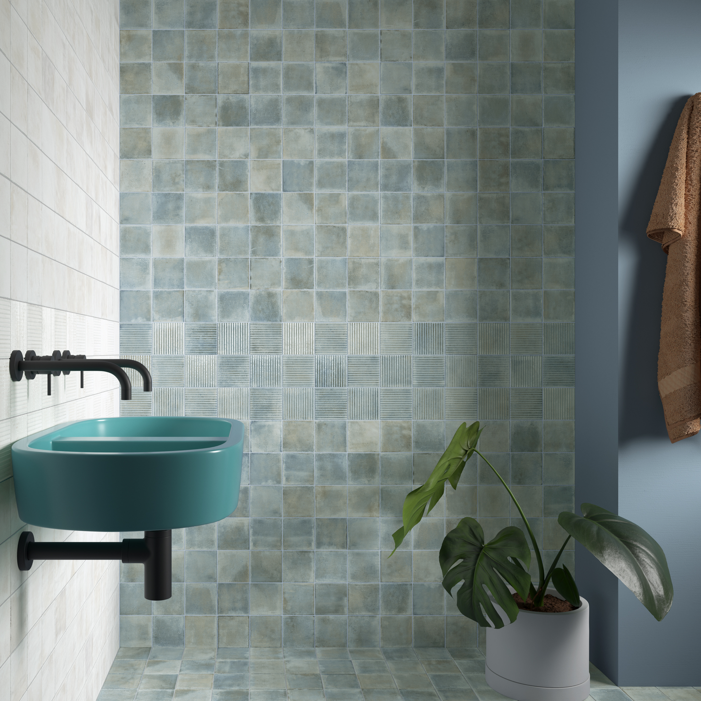 KLINKER CELLO RAKU 10X10, LINE SEA 0,6M2