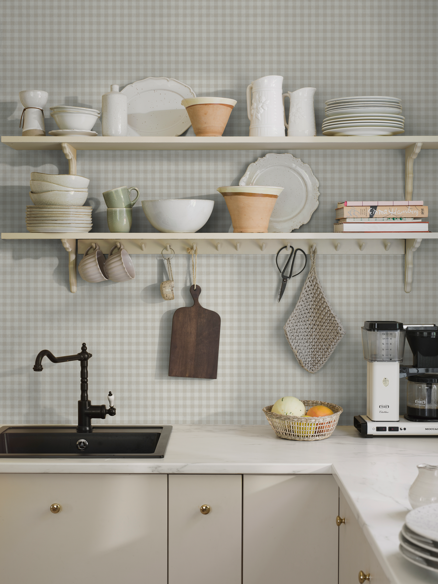 Kuitutapetti Boråstapeter Linen Picnic Check 7866 Linen 10,05m