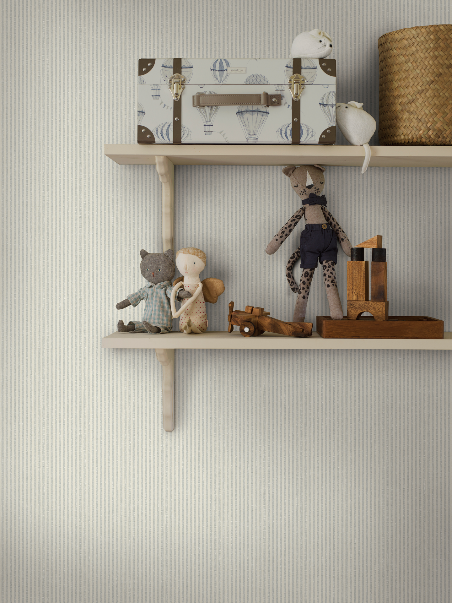 Kuitutapetti Boråstapeter Linen Polka Stripe 7863 Plight Blue 10,05m