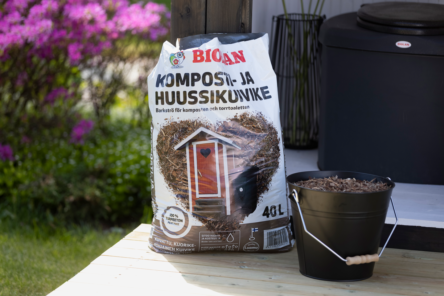 Komposti- ja huussikuivike Biolan turpeeton 40l