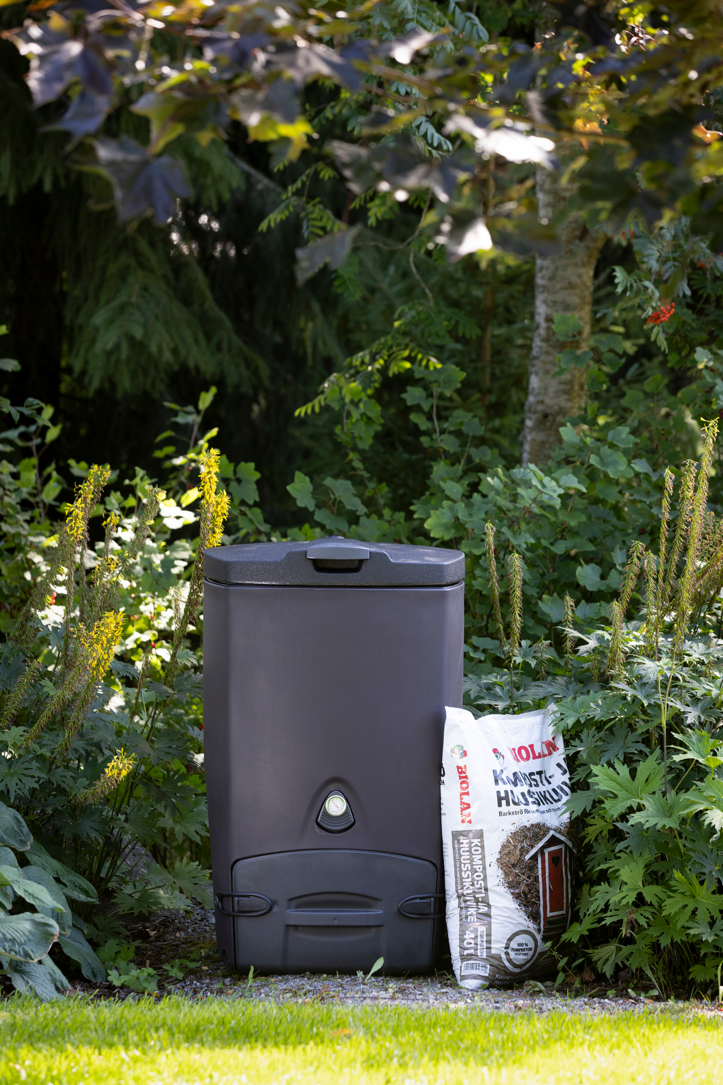 Talouskompostori Biolan 200 l lämpömittarilla