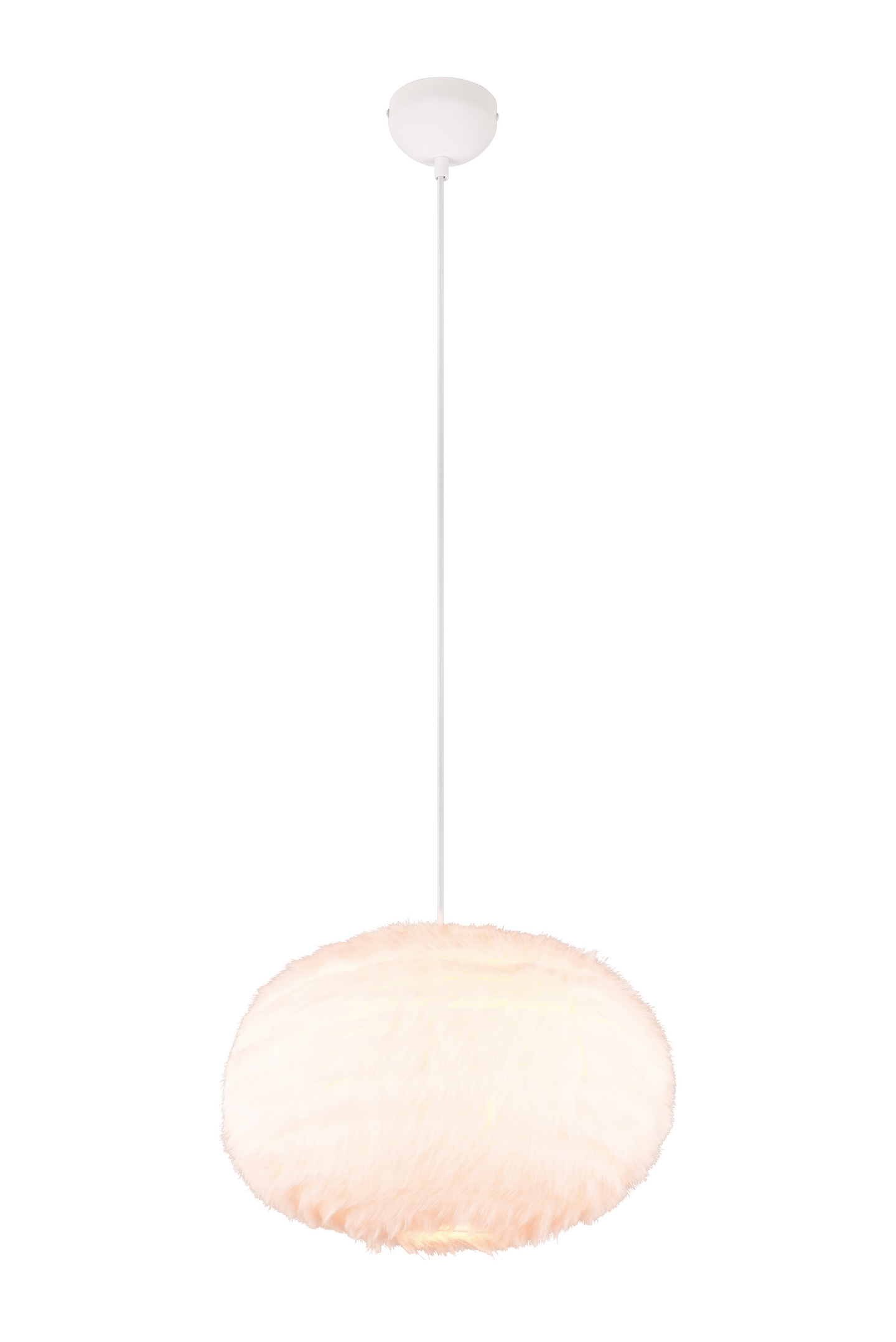 Riippuvalaisin TRIO Furry 50cm E27 10W valkoinen