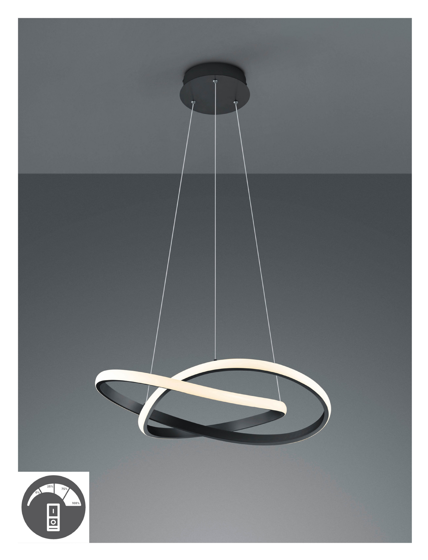 Riippuvalaisin TRIO Course led 60cm musta