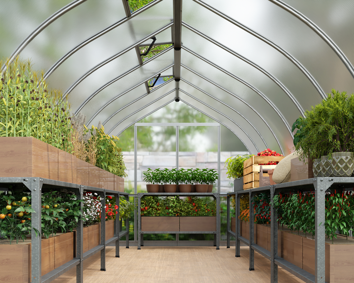 Kasvihuone Canopia Bella 14,7m² hopea