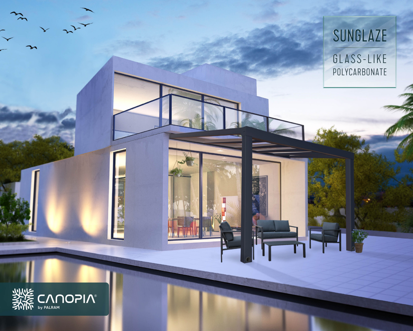 Terassikatos Canopia Stockholm 3,4x3,7m