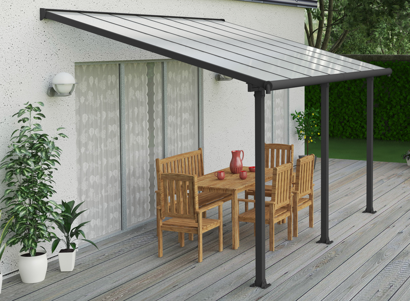 Terassikatos Palram-Canopia Olympia 3x4,25m harmaa