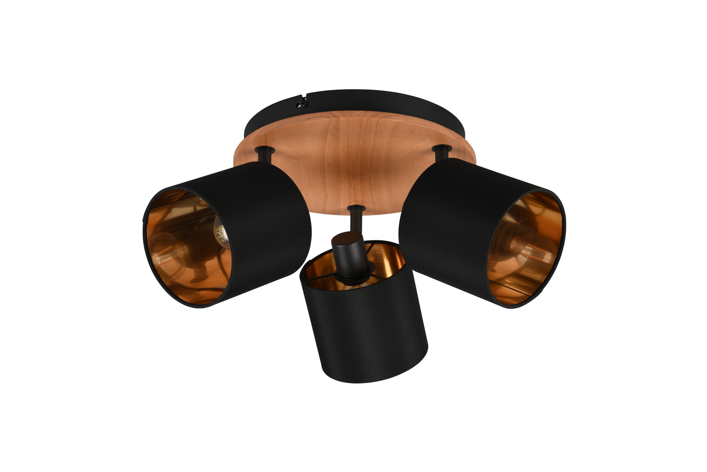 Spotti TRIO Tommy E14 3-osainen mattamusta/puu