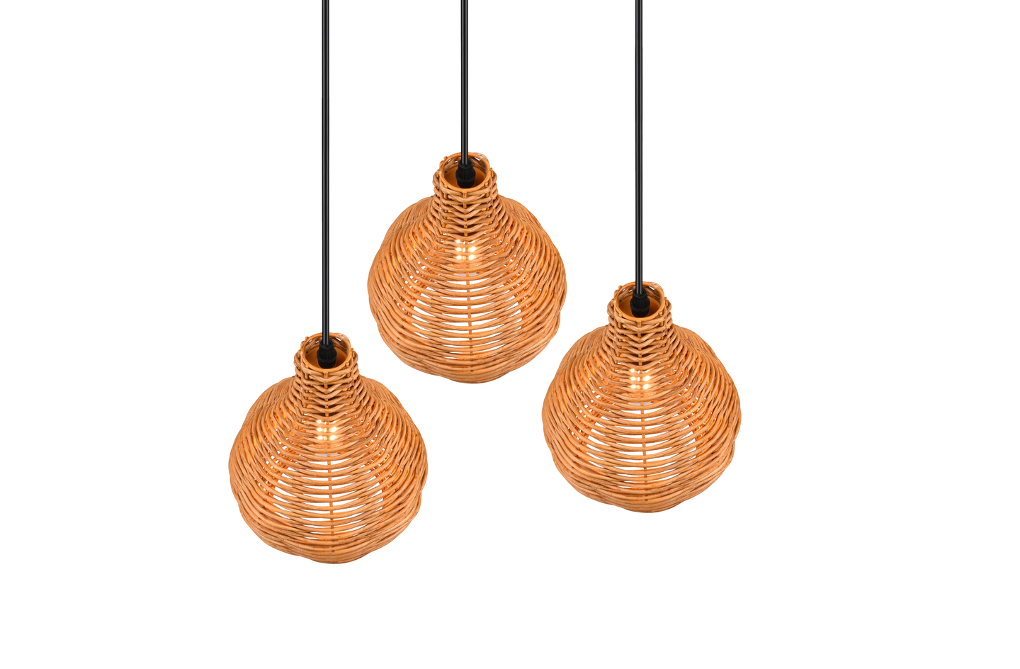 Riippuvalaisin TRIO Sprout E14 3-osainen rottinki