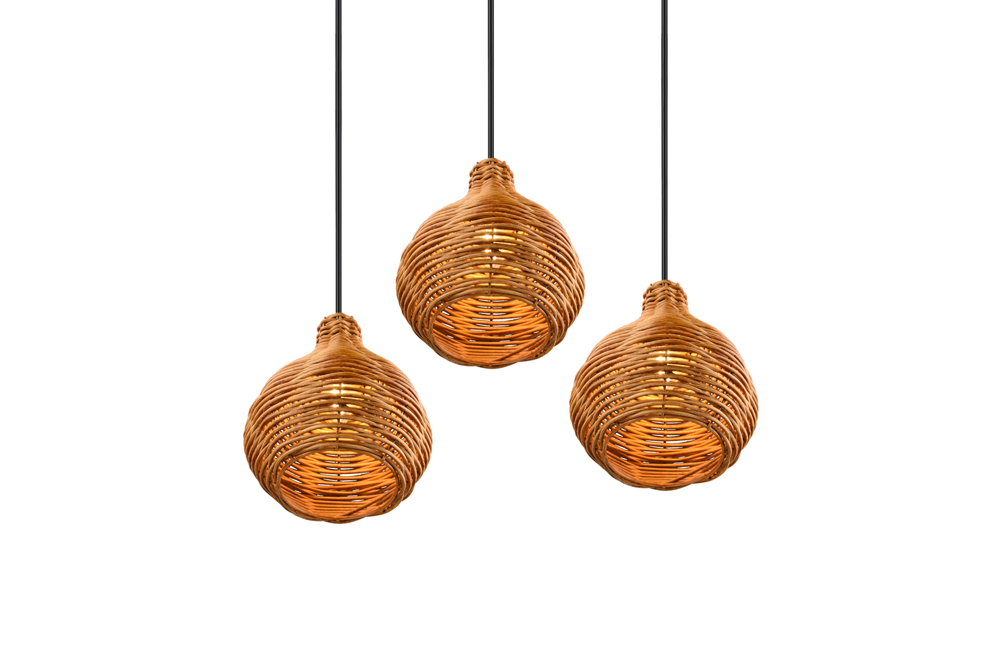 Riippuvalaisin TRIO Sprout E14 3-osainen rottinki