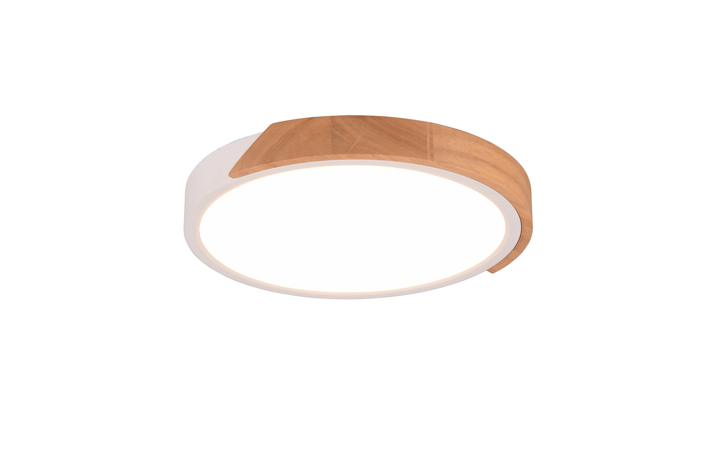 Plafondi TRIO Jano led 2400lm 31cm mattavalkoinen/puu