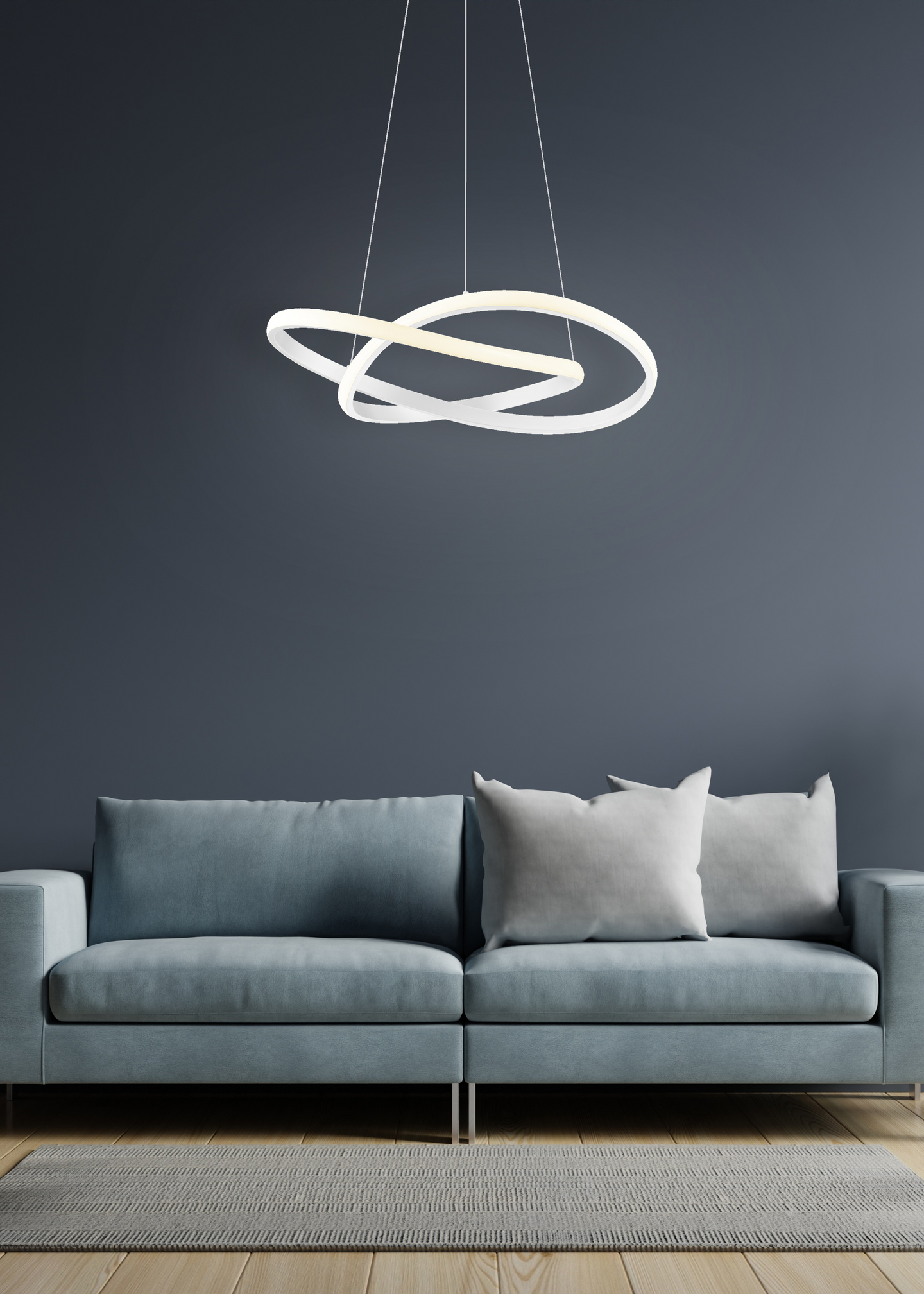 Riippuvalaisin TRIO Course led 3150lm 4000k 60cm mattavalkoinen