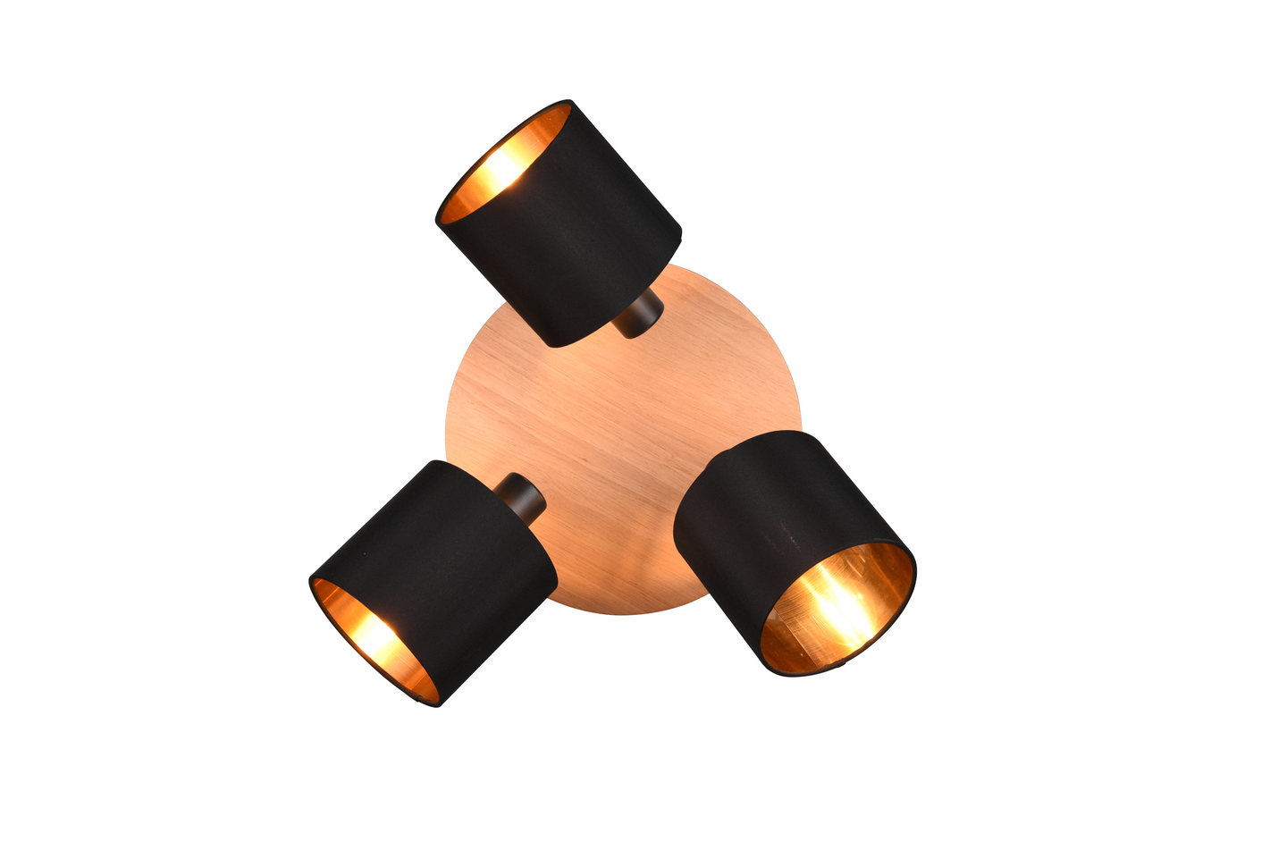 Spotti TRIO Tommy E14 3-osainen mattamusta/puu