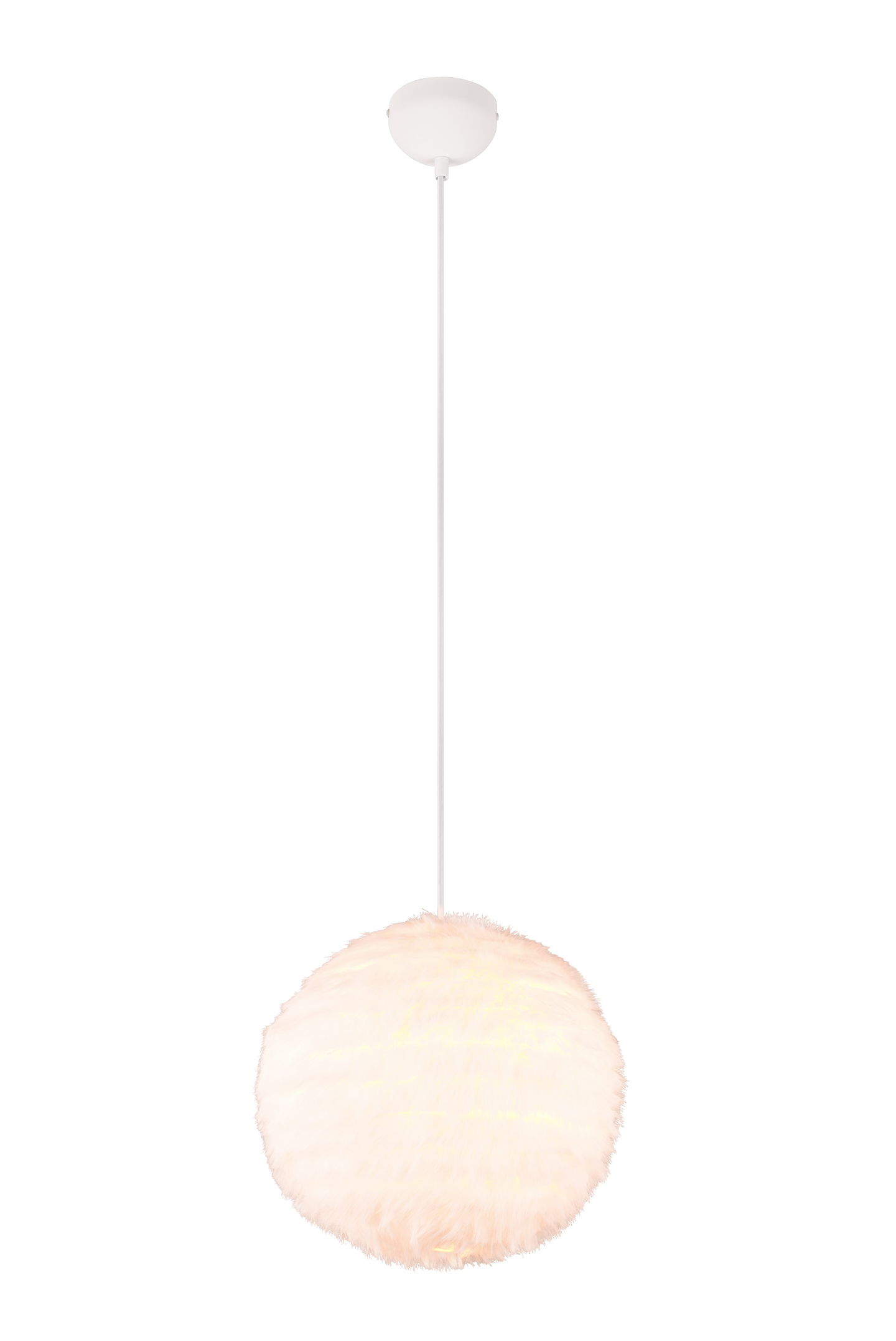 Riippuvalaisin TRIO Furry E27 35cm hiekanvalkoinen