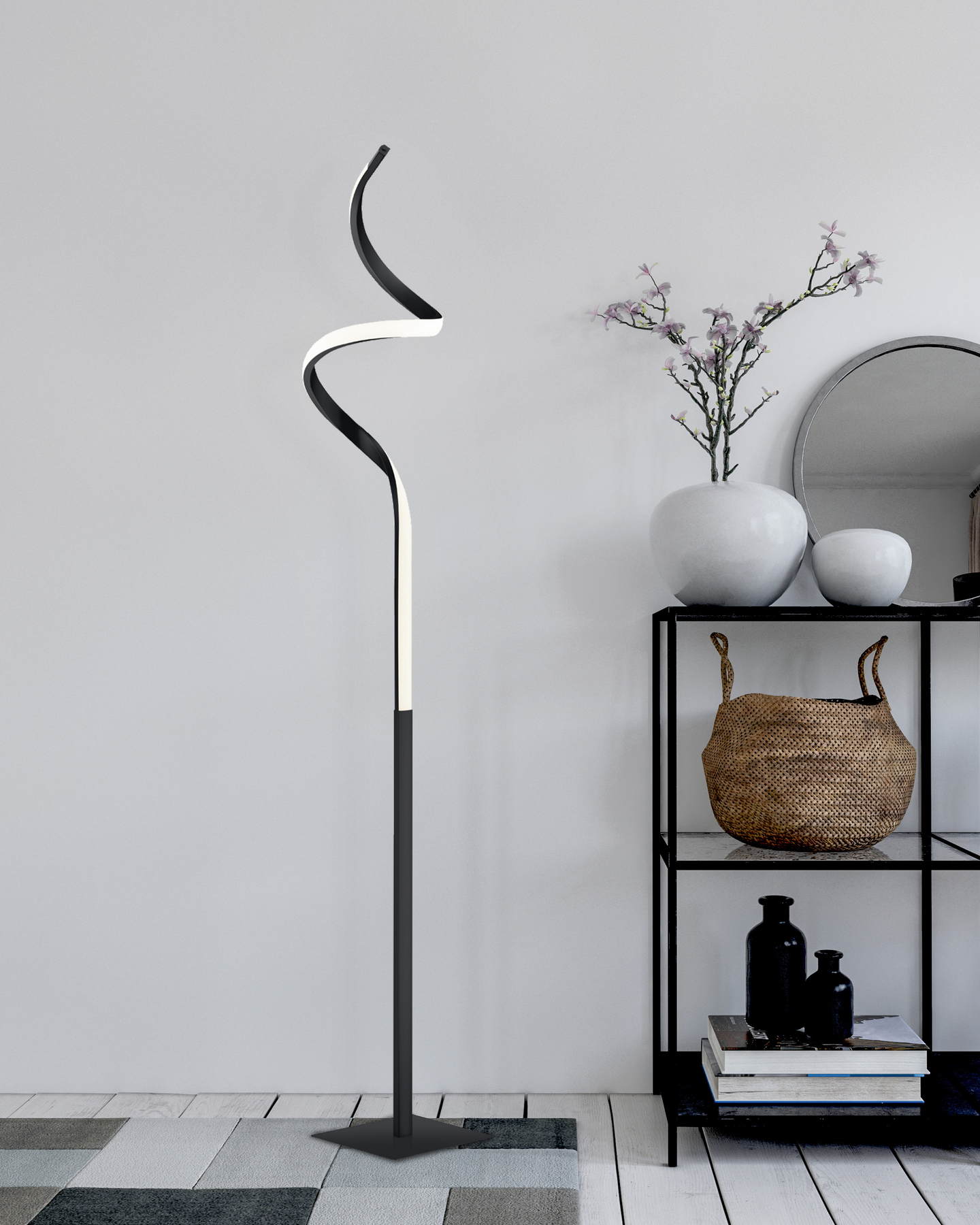 Lattiavalaisin TRIO Course led 1150lm 3000K mattamusta