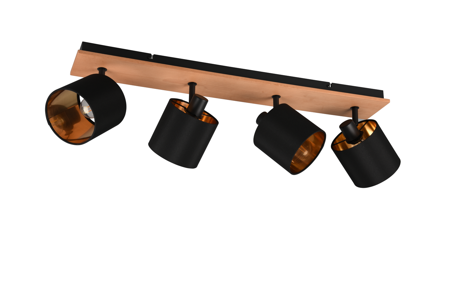 Spotti TRIO Tommy E14 4-osainen mattamusta/puu