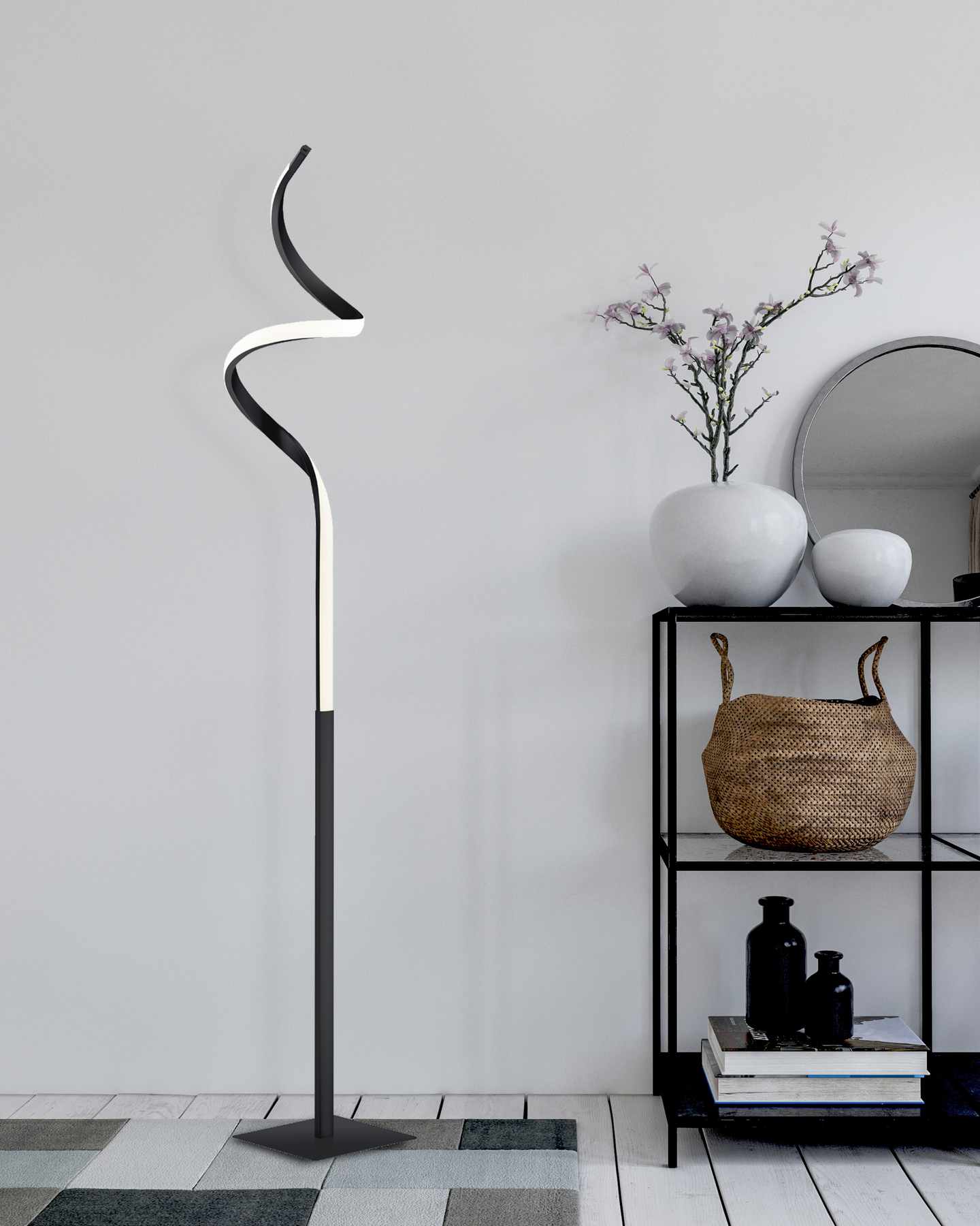 Lattiavalaisin TRIO Course led 1150lm 3000K mattamusta