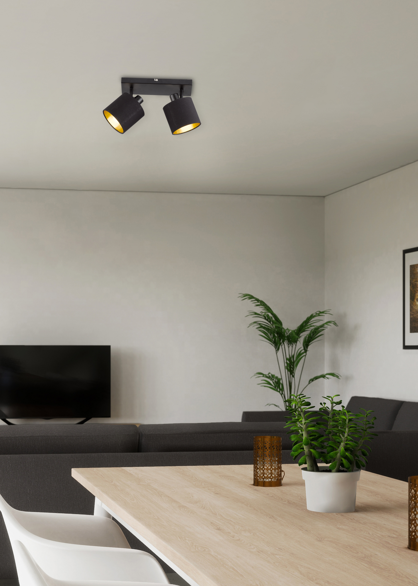 Spotti TRIO Tommy E14 2-osainen mattamusta/kulta