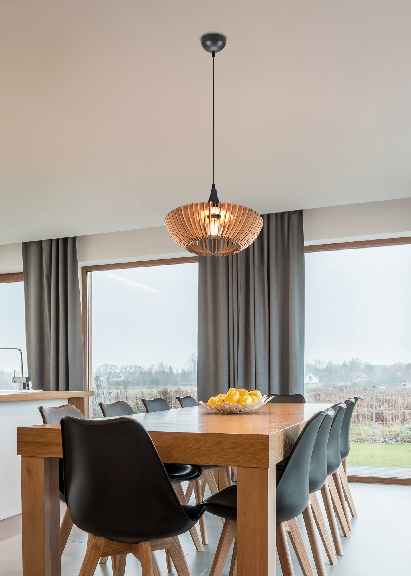 Riippuvalaisin TRIO Colino E27 40cm puu/antrasiitti