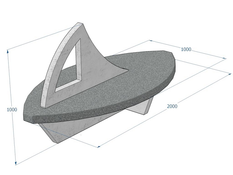 Betonipenkki Leikkiturva KB723 purje 1kpl