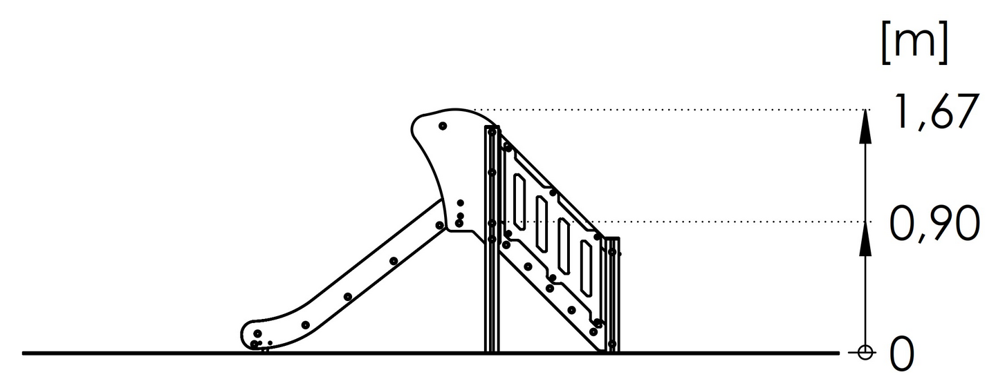 Liukumäki portailla Leikkiturva DPZAQ265-H90-1 1kpl