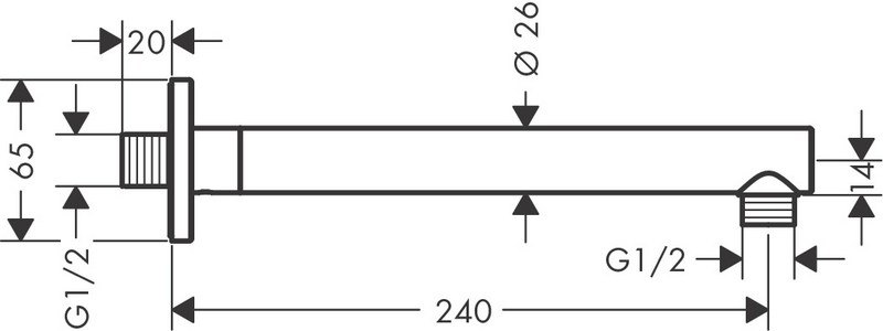 Suihkuputki Hansgrohe 26405000 Vernis Shape 240 kromi