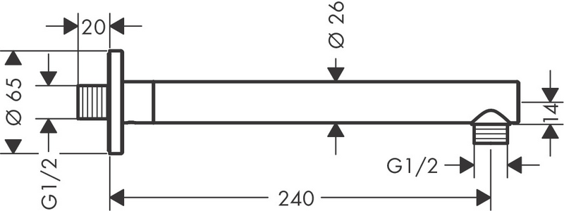 Suihkuputki Hansgrohe 27809000 Vernis Blend 240 kromi