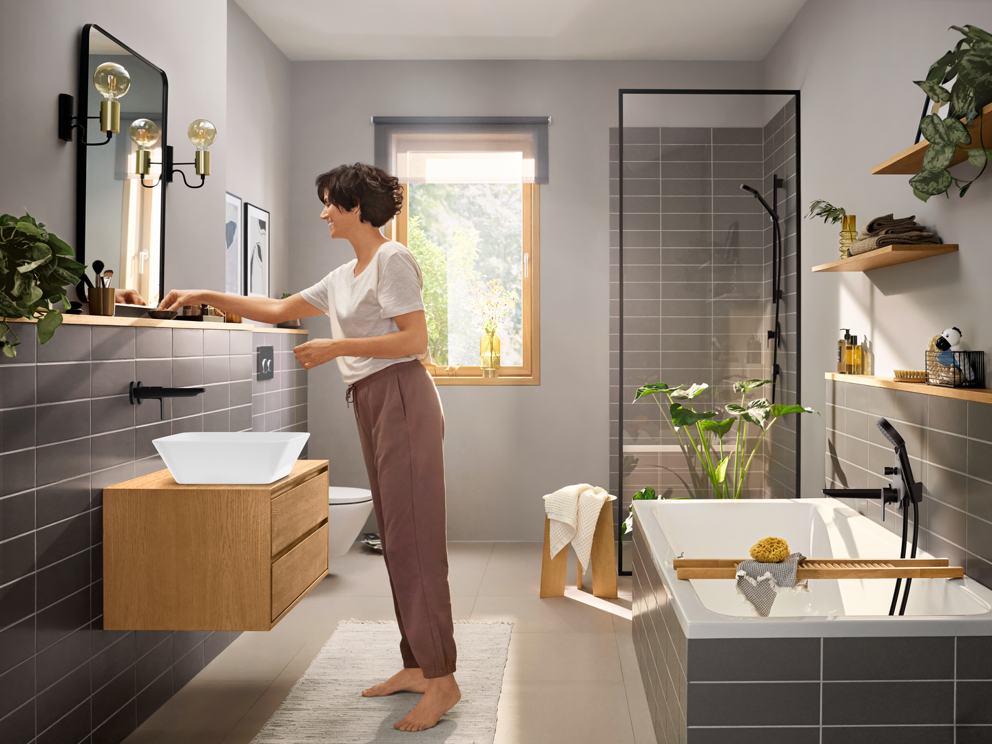 Pesuallashana Hansgrohe 72568670 Rebris E seinä musta