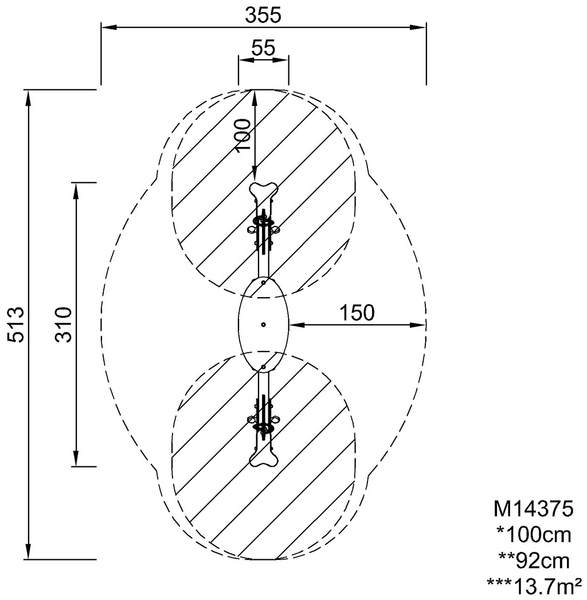 Keinulauta Kompan albatrossi 62cm punainen