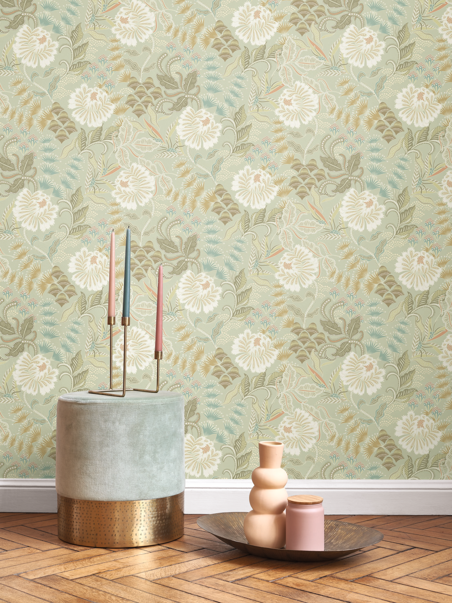Kuitutapetti Casadeco Derby 89287530 Bloomsbury Vert Amande 10,05m