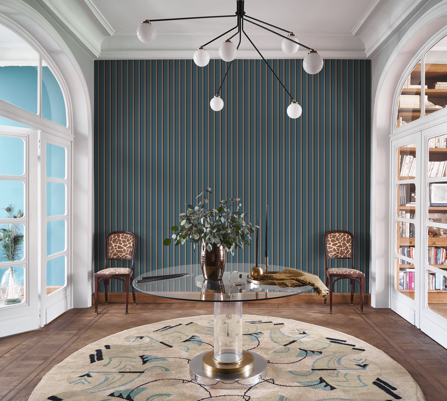 Kuitutapetti Casadeco Derby 89326687 Country Club Bleu Paon 10,05m