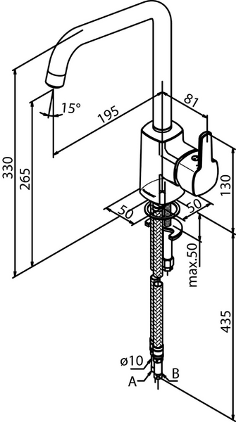 Keittiöhana Damixa 17066.00 pine korkea juoksuputki