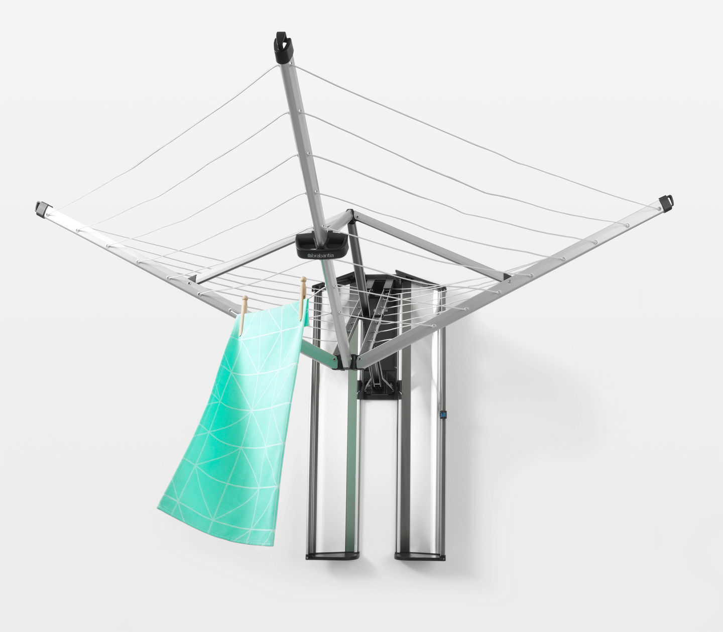 Pyykinkuivausteline Brabantia WallFix 24m suojakotelossa