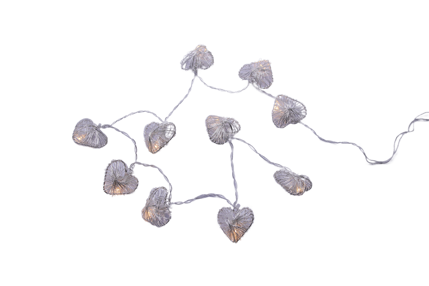 Valosarja Cello Sydän 10 led hopea