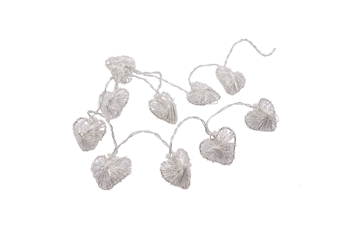 Valosarja Cello Sydän 10 led hopea