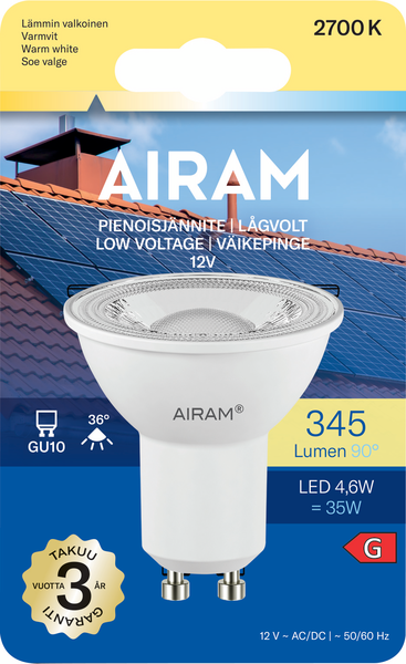 Led-kohdelamppu Airam Solar 345lm 2700K GU10