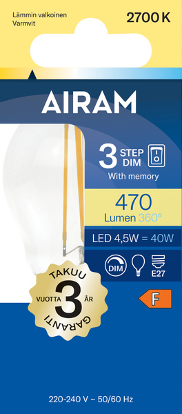 Led-superteholamppu Airam 2452lm E27 4000K 20W