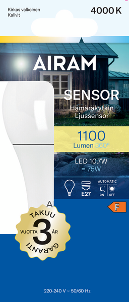 Led-lamppu Airam Sensor 1060lm 11W 4000K E27