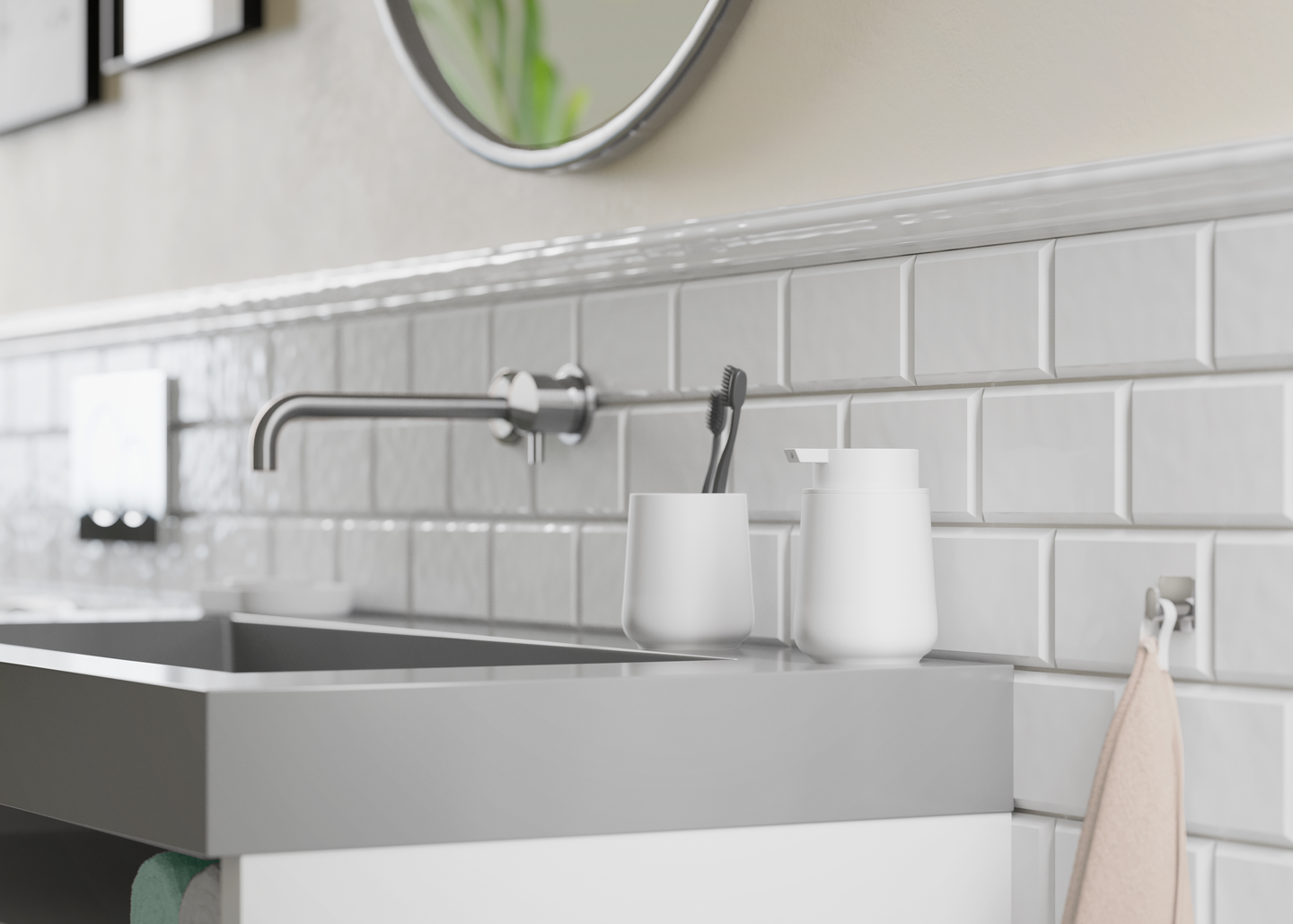 Saippua-annostelija valkoinen Beslagsboden BX571